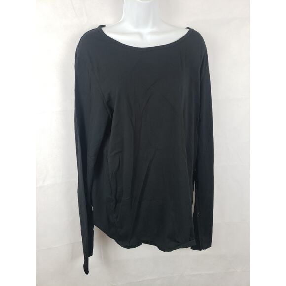 Rundholz Black Label Long Sleeve Black T-Shirt size S 100% cotton Shorter front - Picture 1 of 10